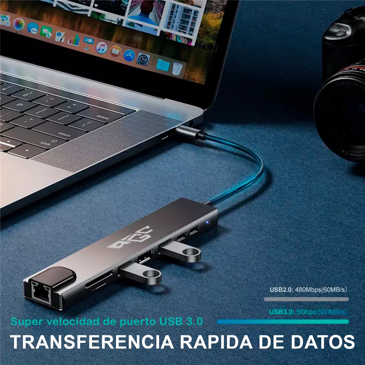 HUB USB-C 8 en 1 - Potencia y Versatilidad en un Solo Dispositivo