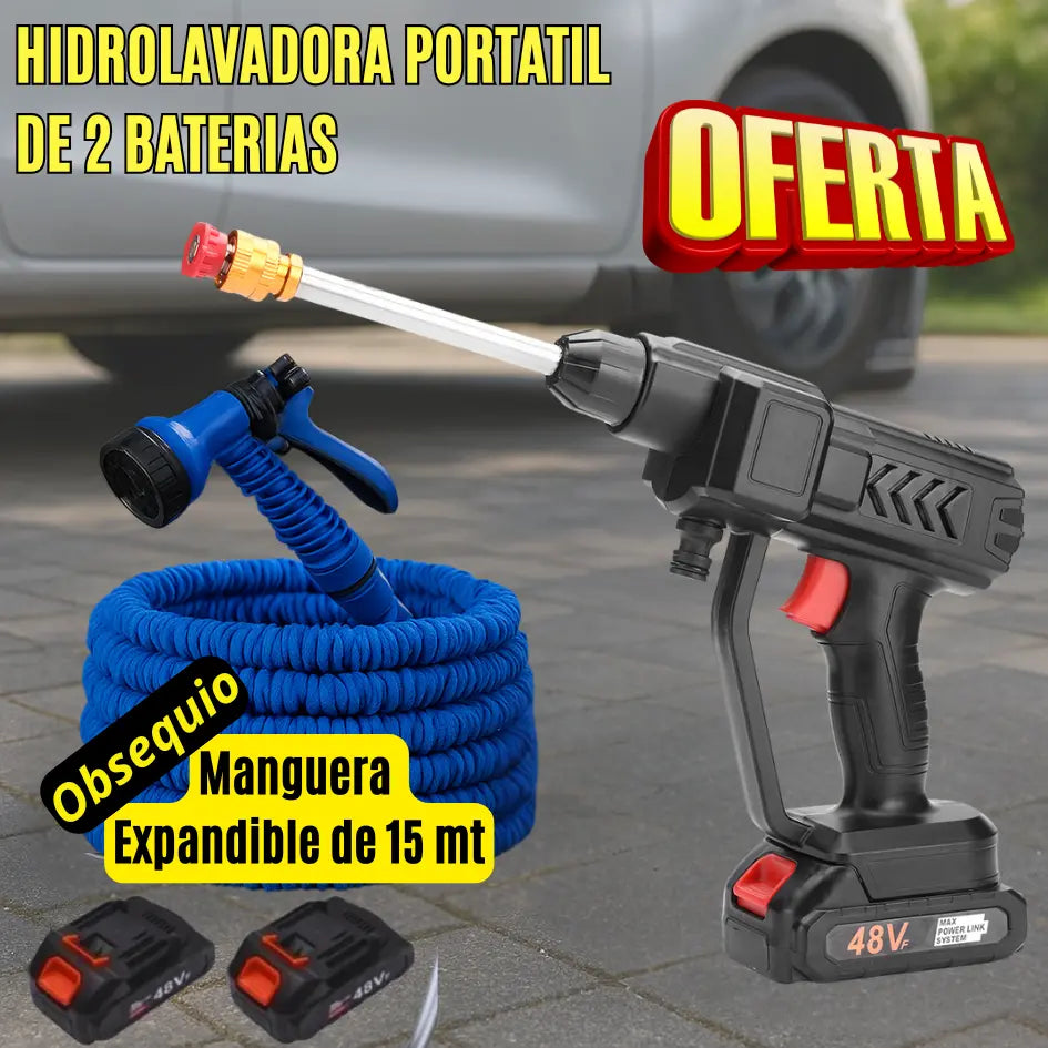 Hidrolavadora Portatil Inalambrica  - Potencia profesional, limpieza sin cables y máxima comodidad