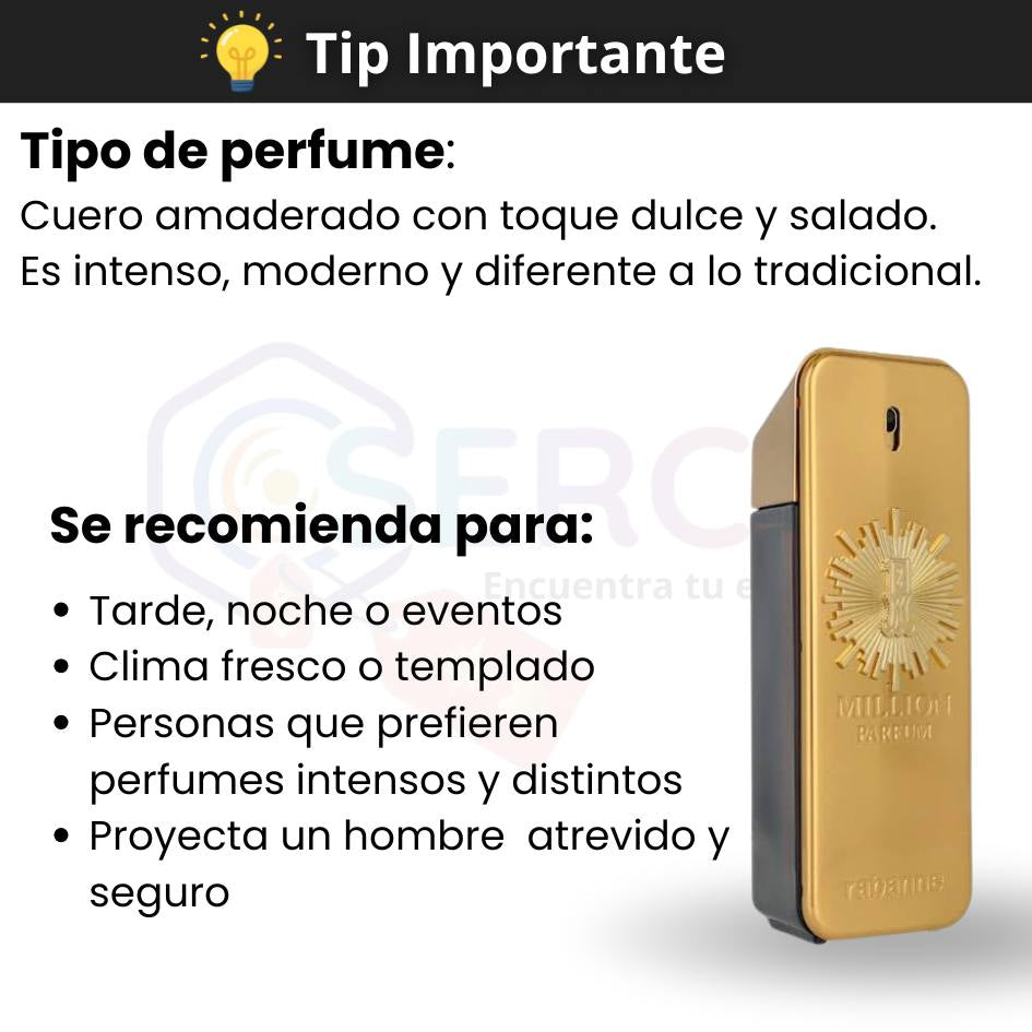 PACO RABANNE - 1 MILLION PARFUM MEN - 3.4oz (100 ml)