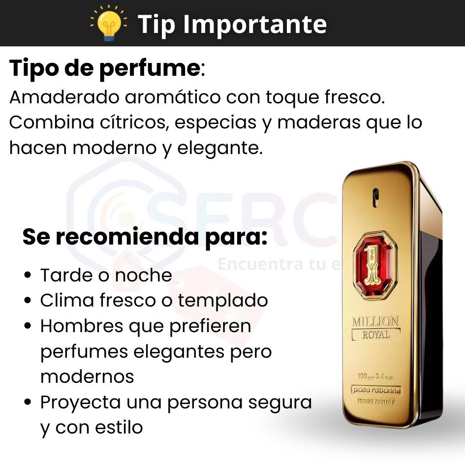 PACO RABANNE - 1 MILLION ROYAL EDP MEN - 3.4oz (100 ml)