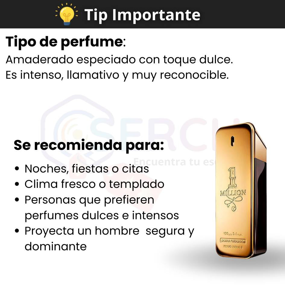 PACO RABANNE - 1 MILLION EDT MEN - 3.4oz (100 ml)