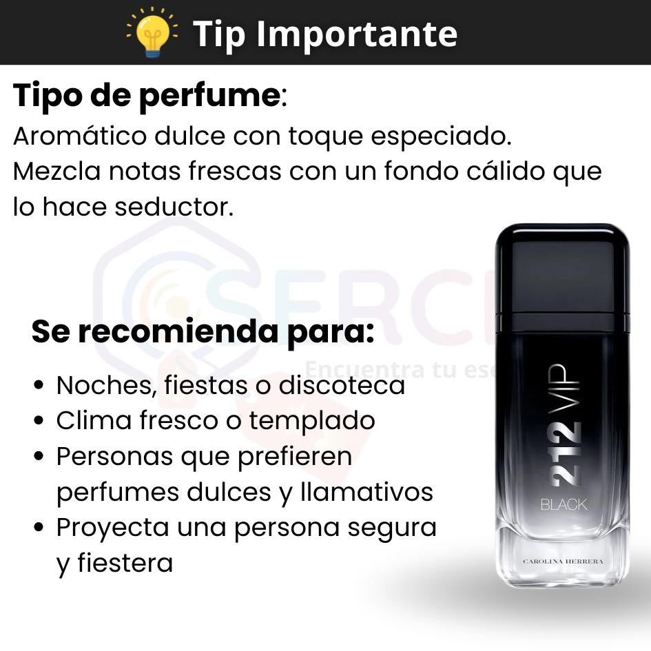 CAROLINA HERRERA - 212 VIP BLACK EDP MEN 3.4oz (100 ml)