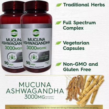 Mucuna - Ashwagandha - Suplemento Dietario